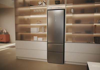 Frigorifer kombi Haier HTW5620DNMG, 414L, No Frost, inox