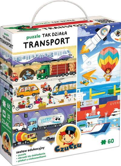Puzzle edukativ CzuCzu This Is How Transport Works, 60 pjesë, për fëmijë 4+
