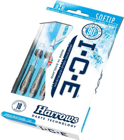 Shigjeta dart Harrows Ice, Softip, 90% tungsten, argjend e blu