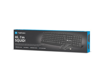 Set tastierë dhe maus Natec Squid, 1600 DPI, i zi