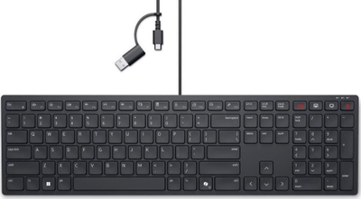 Tastierë Dell KB525C, me kabllo, me ndriçim, e zezë