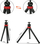 Tripod fleksibil Gagou, universale për telefon dhe GoPro, filetë 1/4", i zi me të kuqe