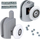 Set rrotullash për kabinë dushi AG527E, 8 copë, çelik inox, gri me të bardhë