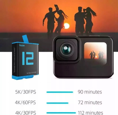 Karikues Telesin për GoPro Hero, 3 bateri, USB, i zi