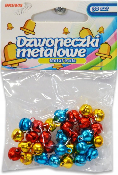 Zile dekorative Brewis, metalike 1 cm, set me 30 copë, shumëngjyrëshe