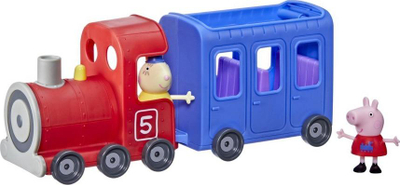 Lodër tren Peppa Pig Miss Rabbit, me figurë të Peppës, plastike, shumëngjyrëshe