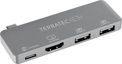Dock USB C TerraTec Connect C4, HDMI, 2x USB 3.0, gri metal