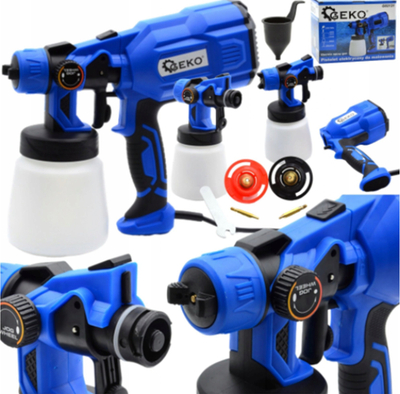Pistoletë spërkatëse për bojë GEKO, 400W, rezervuar 800ml, blu