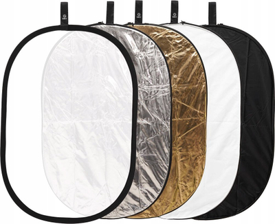 Panel reflektues GlareOne Bounce Board 5 në 1, 62 x 92 cm, i bardhë, argjend, ar, i zi, difuz