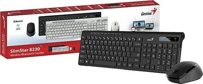 Сет тастатура и глушец Genius SlimStar 8230, безжичен двоен режим, 1200 DPI, црн