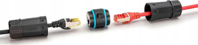 Konektor rrjeti DIGITUS CAT 6A Outdoor, IP68, RJ45 në RJ45, i zi