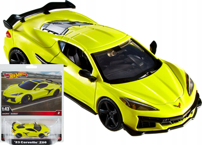 Maket veture Hot Wheels Premium 23 Corvette Z06, shkalla 1:43, metal