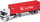 Lodër kamion Mercedes Welly Actros, model metal 1:32, me rimorkjo, bardh e kuqe