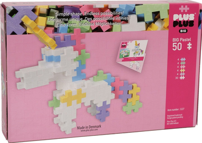 Set ndërtimi Plus Plus BIG Pastel Unicorn, 50 copë, shumëngjyrëshe