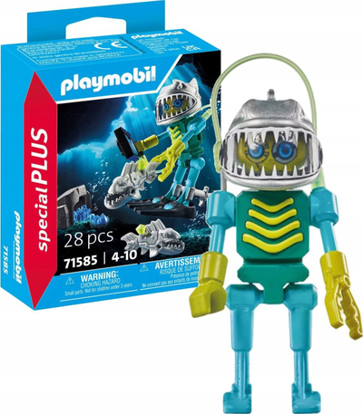Set lodër Playmobil 71585 Special Plus Scuba Robot, figurë zhytësi, mbi 4 vjeç, shumëngjyrësh
