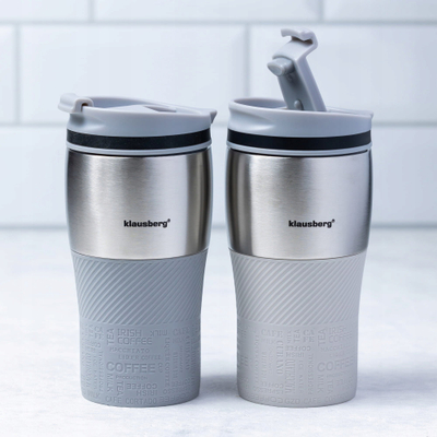 Termus për kafe Klausberg KB-7626, 320ml, çelik inox, gri