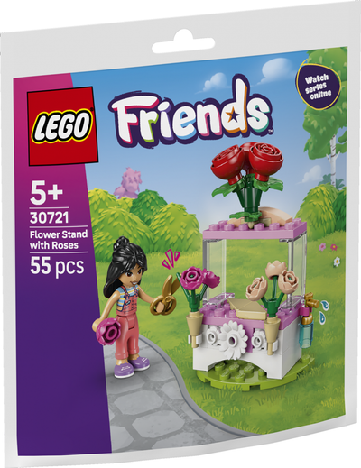 Set LEGO 30721 Flower Stand with Roses, për fëmijë 5+, shumëngjyrësh