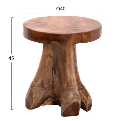 Tavolinë Logg druri teak Φ40×45 cm (HM9351)