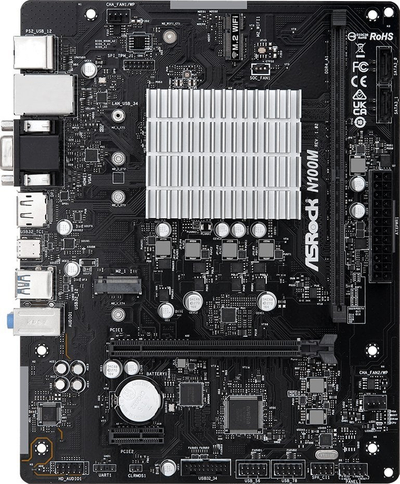 Pllakë amë ASRock N100M, Intel N100, HDMI DisplayPort, e zezë