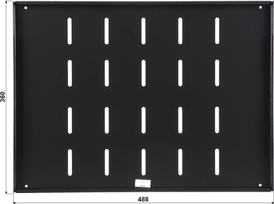 Rafte RACK Delta Shelf 19", 360mm, set me 2 copë, të zinj