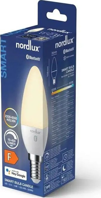 Llampë LED qiri Nordlux Smart Bulb Candle, E14, 4.7W 450lm, e bardhë që e çon si do vetë