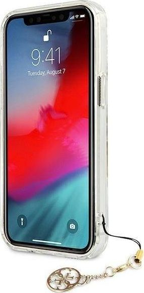 Mbështjellës Guess GUHCP13SKS4GGO, për iPhone 13 Mini 5.4", hardcase transparent, ngjyrë ari