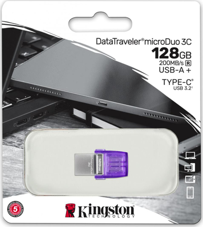 USB Kingston DataTraveler microDuo 3C Gen3, 128GB