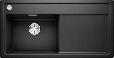 Lavaman BLANCO ZENAR XL 6 S Silgranit PuraDur, i zi, me kapak automatik, InFino, i zi