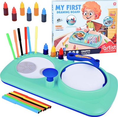 Set vizatimi Artist My First Drawing Board, 49 pjesë, 3 në 1, ngjyrë mente
