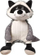 Lodër pelushi BabyOno Raccoon Rocky, me zile nga brenda, me shumë lloje pëlhure, gri