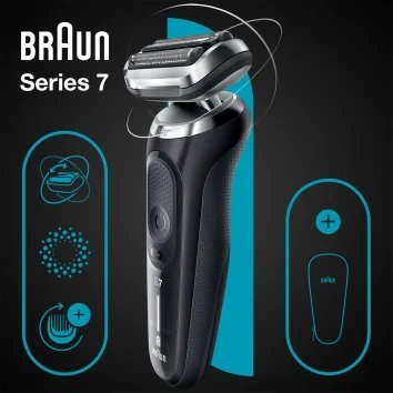 Rroje elektrike Braun Series 7 71 N1000s, kokë fleksibël, e argjendtë