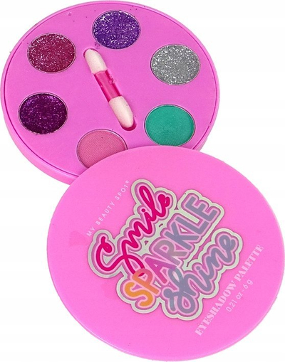 Set make-up për kalamaj Leantoys, llak thonjsh, paletë hijesh sysh, rozë