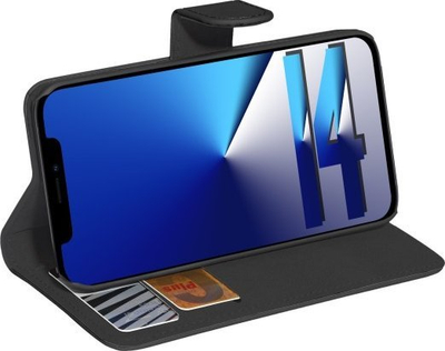 Mbulesë libri Pedea Book Cover Classic për iPhone 14, 6.1", me vende për karta, e zezë