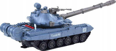 Lodër tank ushtarak Lean Toys DIY, për me ça e me ndërtu, me zëra, blu