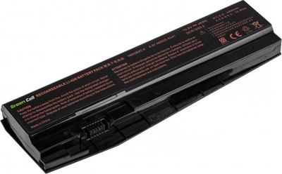 Bateri laptopi Green Cell për Clevo Hyperbook N85 N87, 4400mAh, Li Ion, e zezë