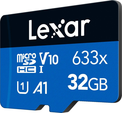 Kartë memorie Lexar 633x microSDHC, 32GB, Class 10 UHS I, blu