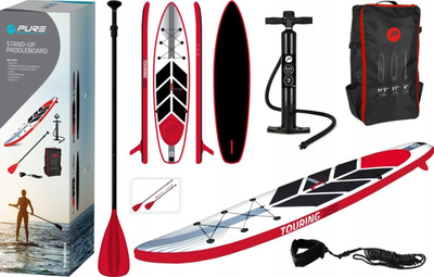 Dërrasë SUP Pure4Fun Touring 350, frymëse, 350 cm, e bardhë me të zezë
