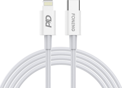 Kabllo USB C në Lightning Foneng X31, 3A, 2m, e bardhë