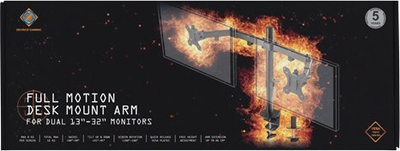 Krah monitori DELTACO GAMING GAM-040, për 2 monitorë 13"-32", rrotullues dhe i anueshëm, i zi