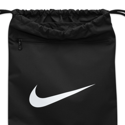 Çantë sportive Nike Brasilia Gym Sack, me kordelë, xhep me zinxhir, e zezë