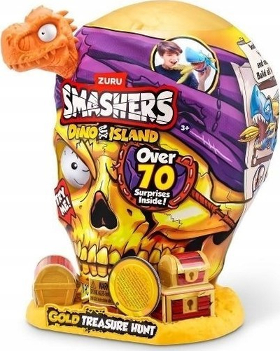 Lodër koleksionuese ZURU Smashers Dino Island Gold Treasure Hunt, mbi 70 surpriza, për kalamaj
