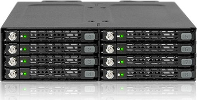 Kasetë diskesh Icy Dock ToughArmor MB998SK-B, 8x 2.5" SAS SATA, për bay 5.25", metal