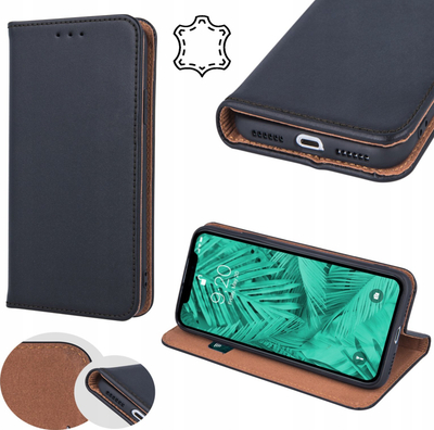 Këllëf telefoni Forcell Smart Pro për iPhone 16, lëkurë, flip, i zi