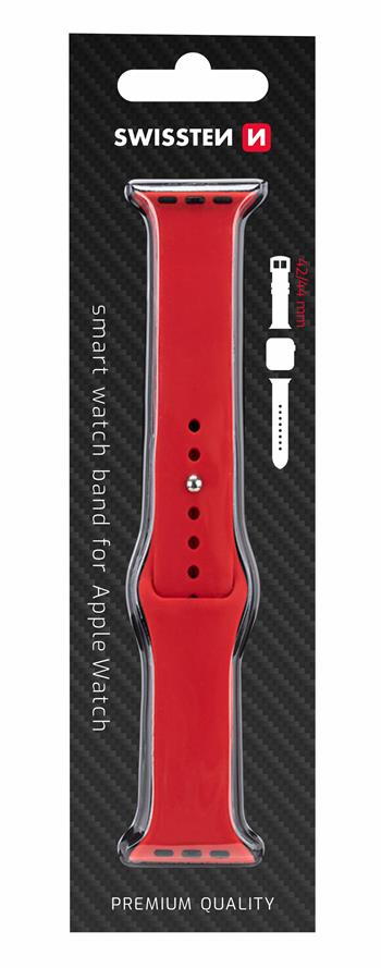 Rrip silikoni Swissten për Apple Watch 42-44mm, i kuq