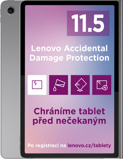 Tablet Lenovo Tab Plus 11.5", 8GB RAM, 256GB, Luna Gray me këllëf mbrojtës