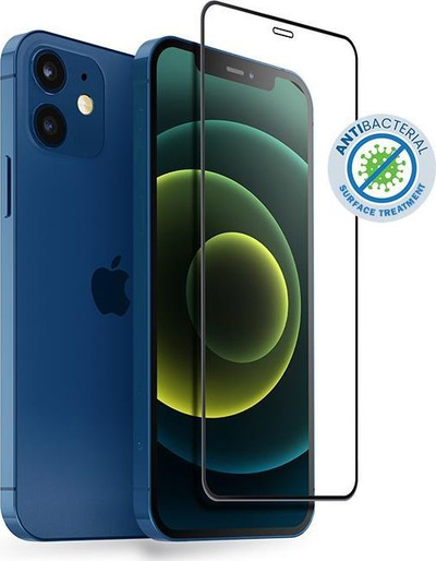 Xham mbrojtës Crong Anti-Bacterial 3D Armour Glass, për iPhone 12 Mini, 9H, i tejdukshëm