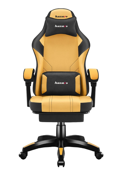 Karrige gaming Huzaro Force 3.7 me mbajtëse këmbësh, e verdhë