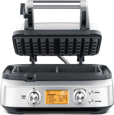 Aparat për waffle Sage SWM620, ekran LCD, kontroll pjekjeje, argjendtë