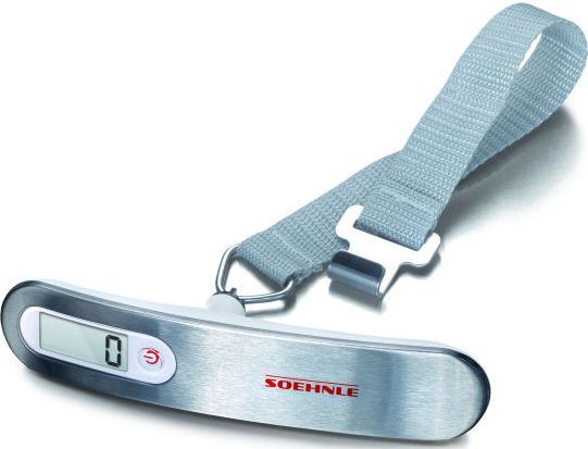 Peshore bagazhi Soehnle Luggage Scale Travel, deri 50 kg, ekran digjital, argjendi