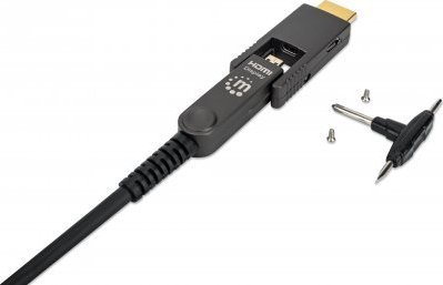 Kabllo Manhattan HDMI në Micro HDMI, 4K 60Hz, optike aktive, e zezë